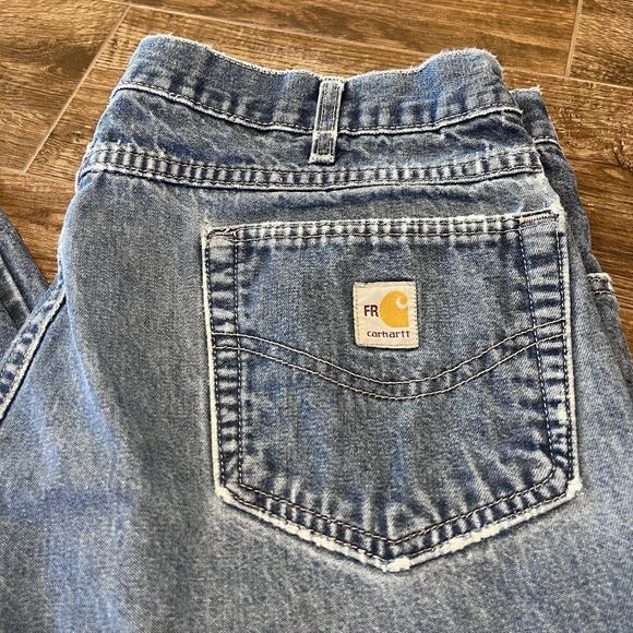 Carhartt FR Jeans Mens 36x31 Blue Flame Resistant Denim Workwear - Picture 2 of 8